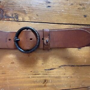 Amsterdam Heritage Women's Pip Vintage Full Grain Leather Belt Sz S Metal Buckle